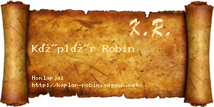 Káplár Robin névjegykártya